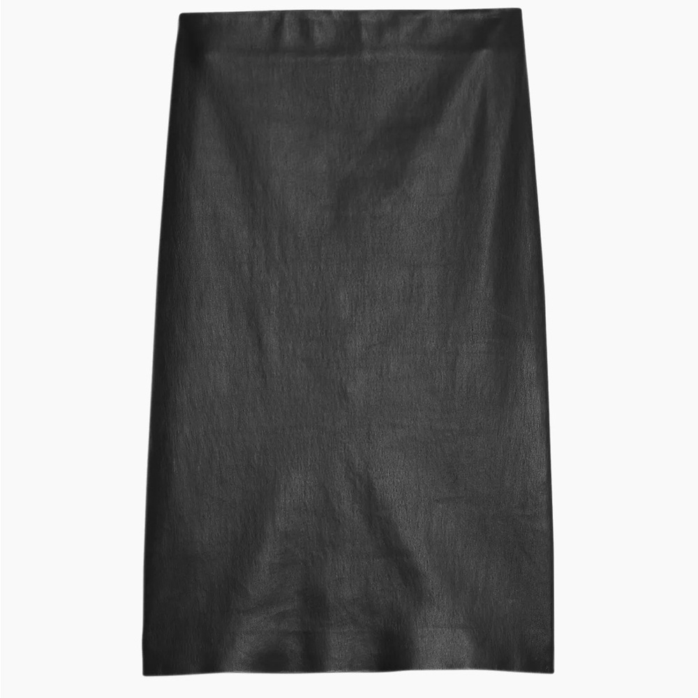 BNWOT Theory Black Leather Lambskin Pencil Skirt size 10
